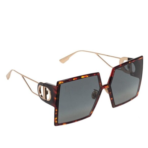 Dior 30 Montaigne Tortoise Dark Havana Oversized Square Gradient Sunglasses - Picture 1 of 16